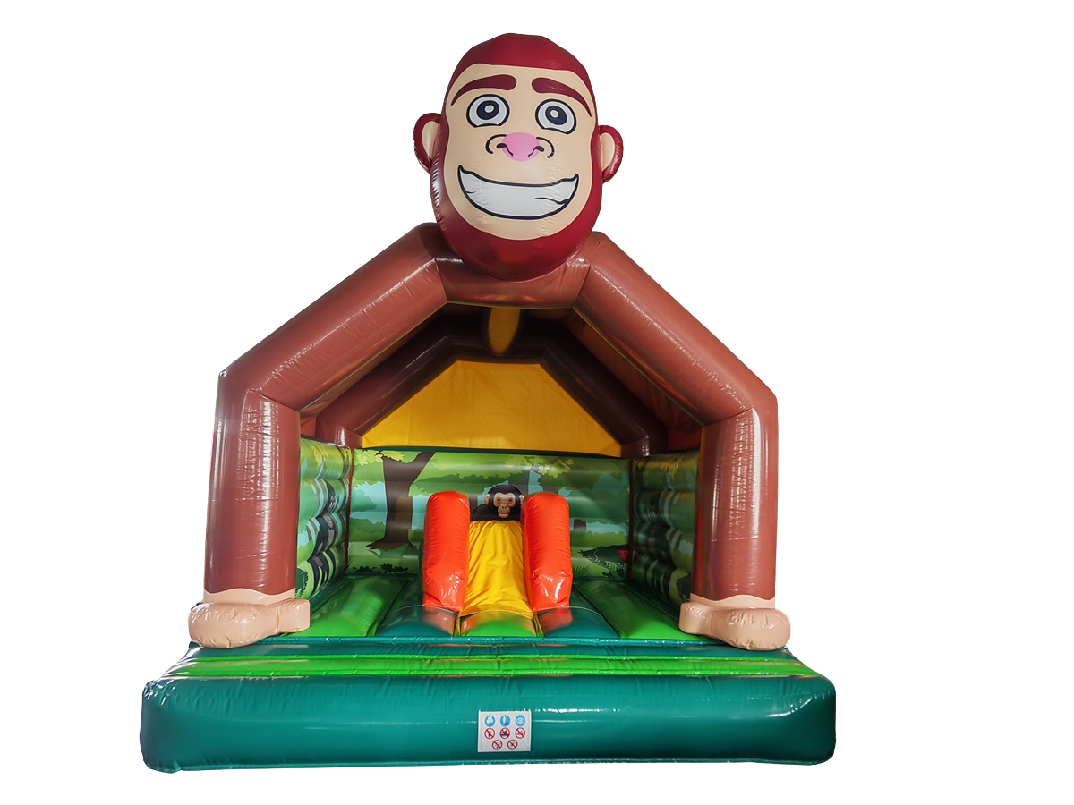 Hüpfburg 4,5x4 m - Gorilla mit Rutsche innen