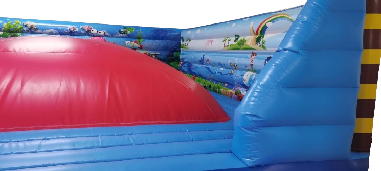 Wabbelberg 7x7 m - blau rot, mit Druck