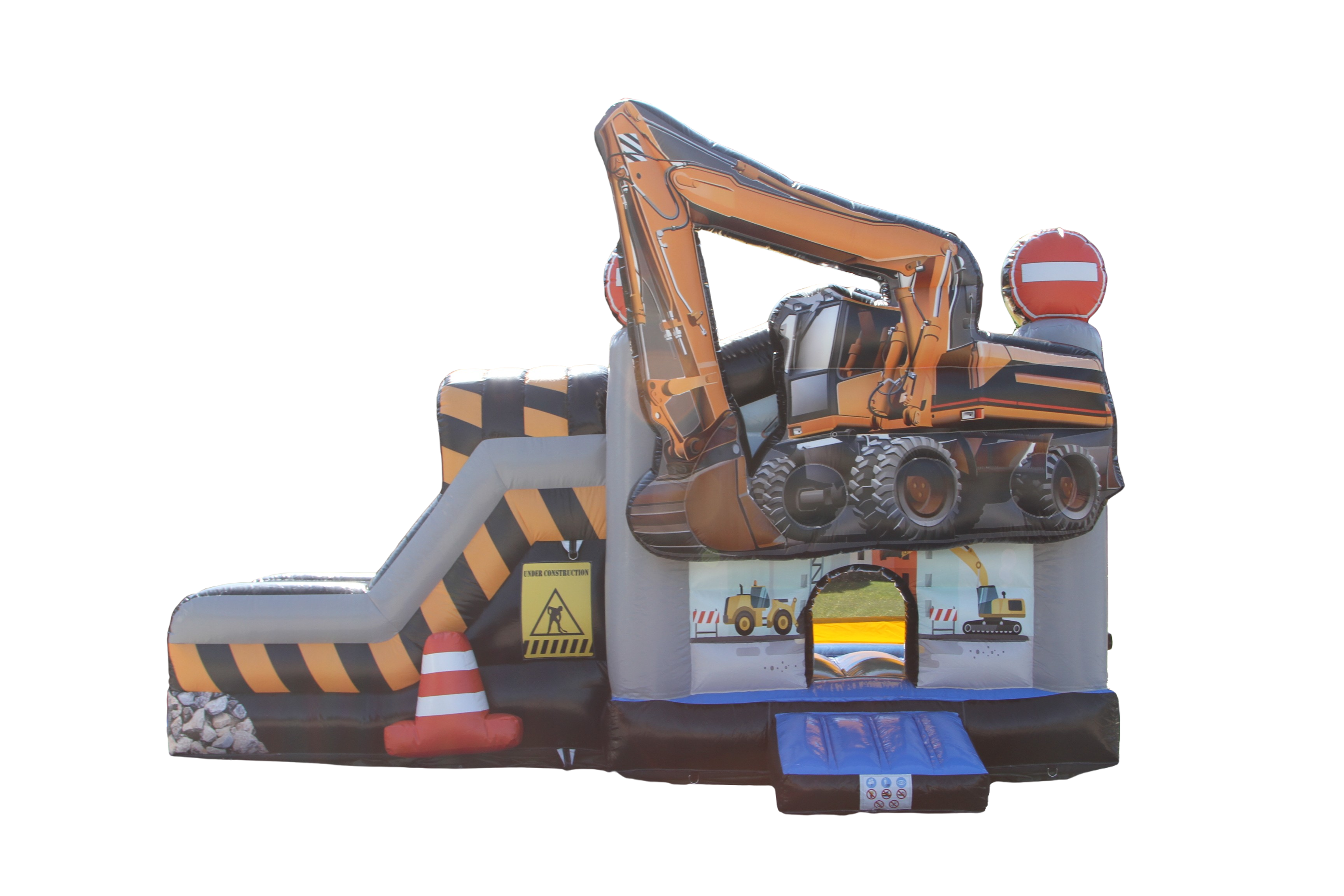 Hüpfburg 6,5x4 m - Bagger mit Rutsche