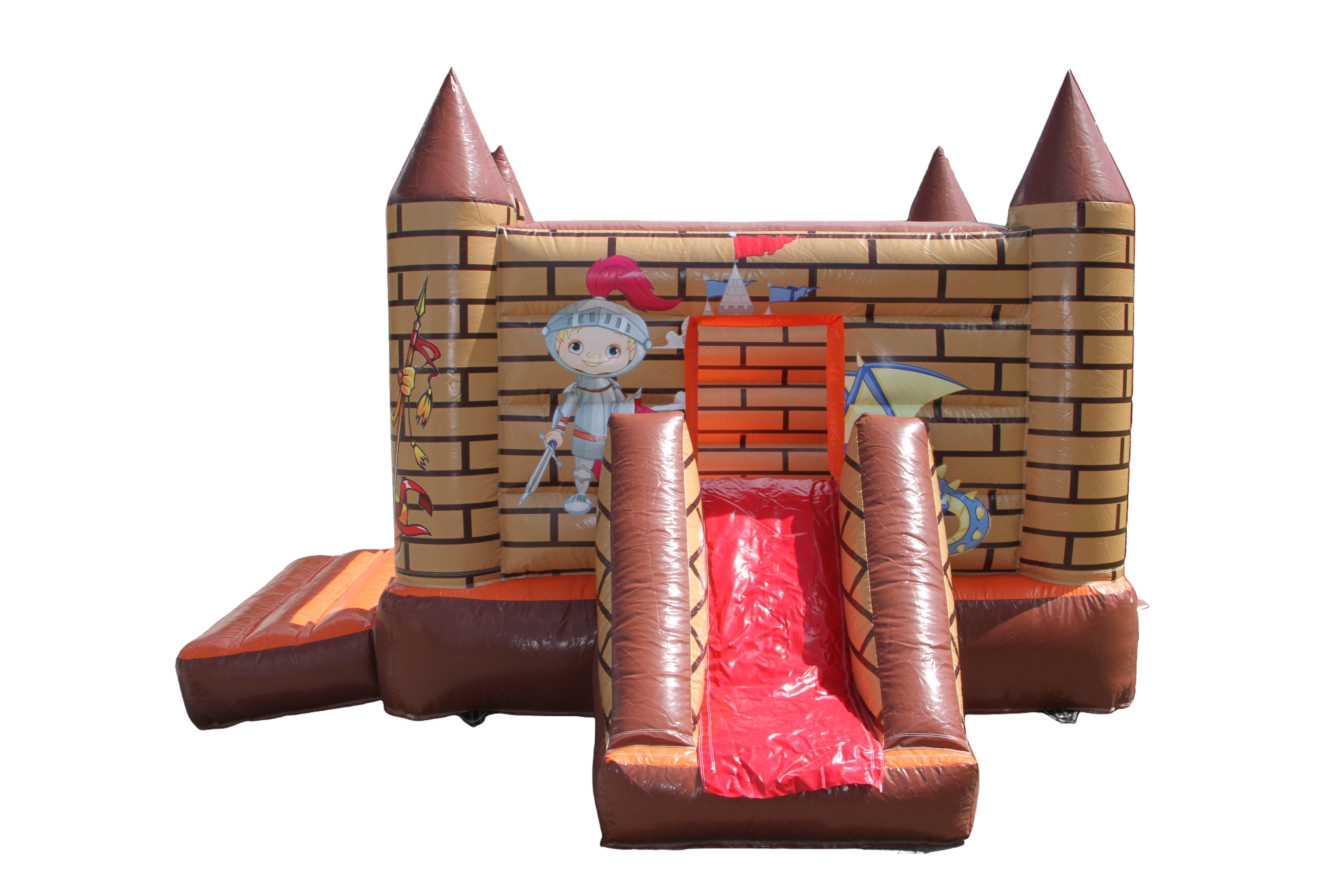 Hüpfburg 4,2x4 m - Ritter mit Rutsche