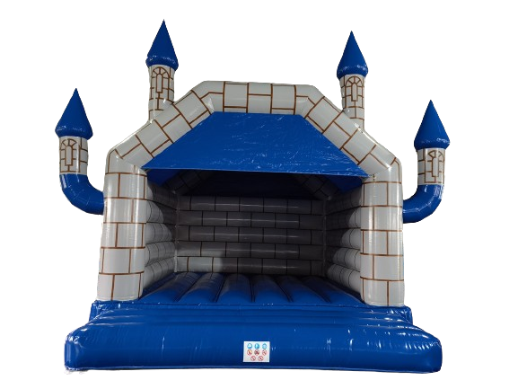 Hüpfburg 5,1x6 m - Camelot - blau/grau