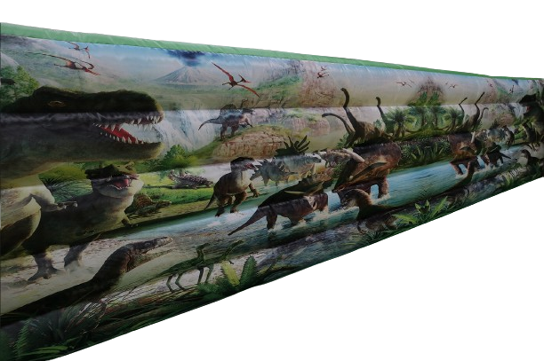 Wabbelberg 9x9 m - grün mit Druck - Modell Dino 