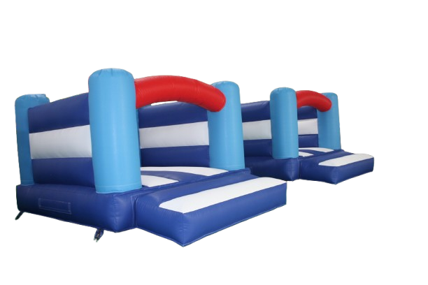 Hüpfburg - 4x3 m - Standard - ohne Dach - blau/weiß/hellblau/rot