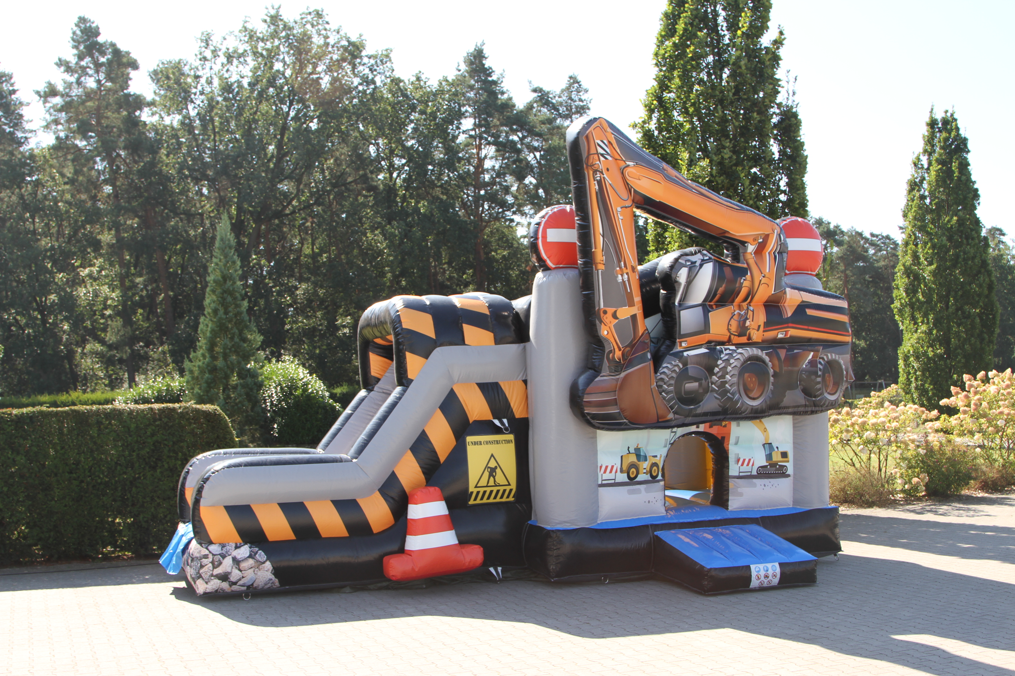 Hüpfburg 6,5x4 m - Bagger mit Rutsche