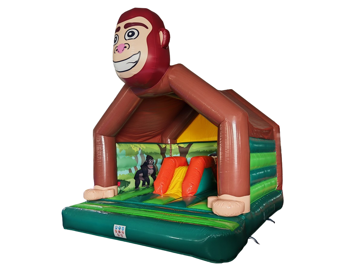 Hüpfburg 4,5x4 m - Gorilla mit Rutsche innen