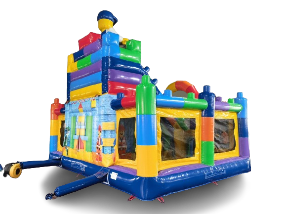 Hüpfburg 6x6,5 m - Bausteine Multiplay