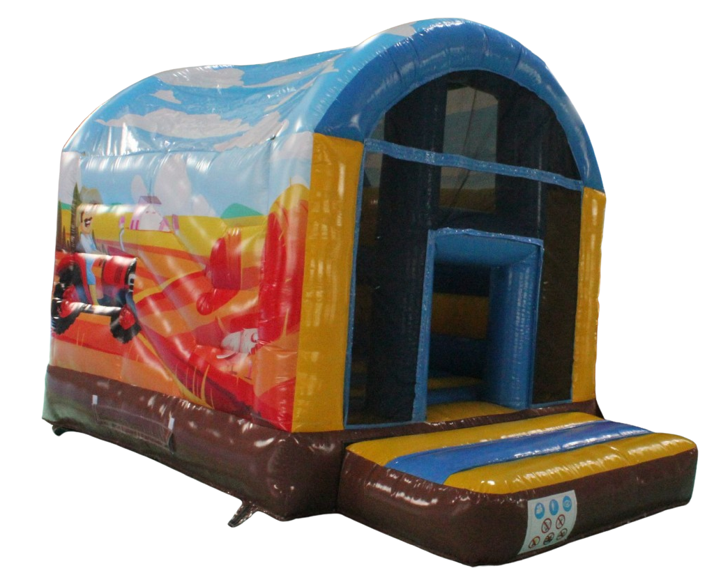 Hüpfburg - Traktor mit Rutsche - 4x3 m - rundes Dach