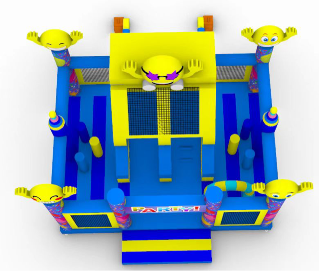  Hüpfburg - Mega Multiplay Party - 6x6,5 m - mit Rutsche 