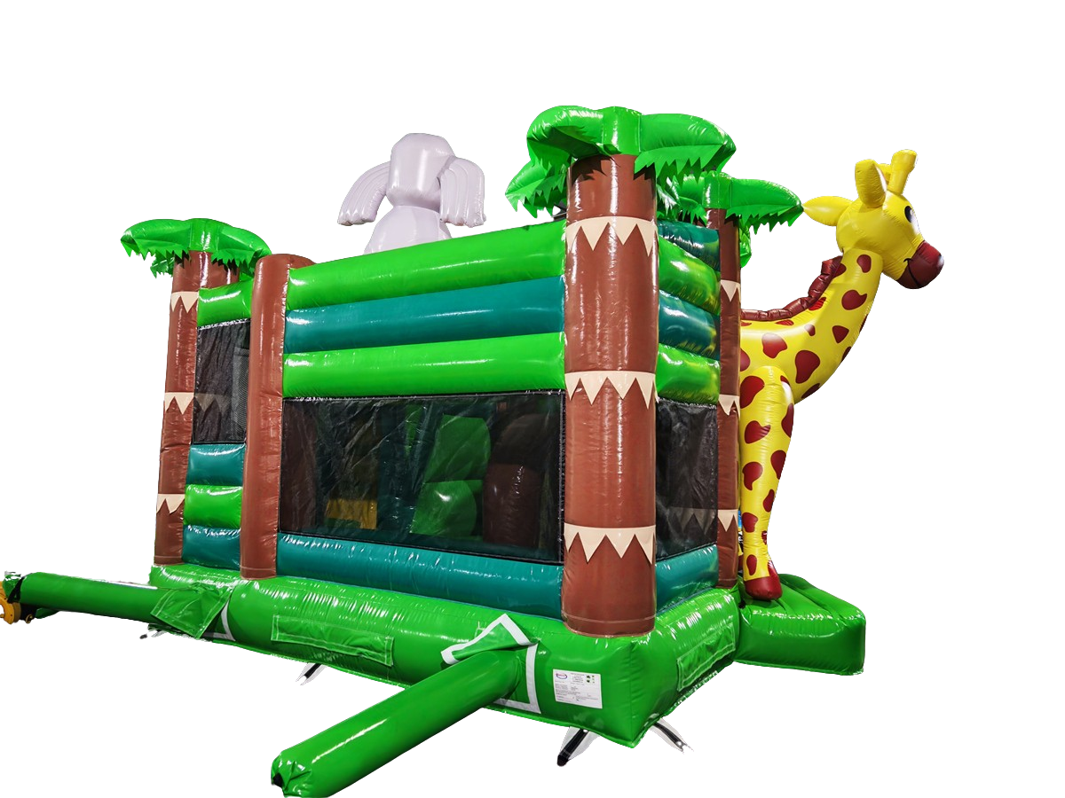 Hüpfburg 5x4,5 m - Dschungel - Rutsche seitlich