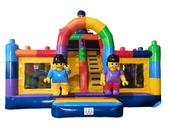 Hüpfburg 6x6,5 m - Bausteine Multiplay