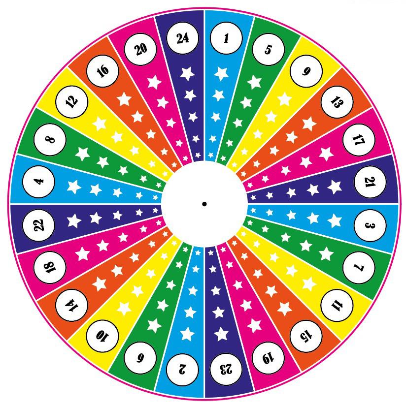 Glücksrad - 24 Sterne - mit Stativ